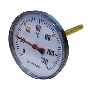 Bimetall-Zeigerthermometer 0-120°C d = 100mm mit Fühler...