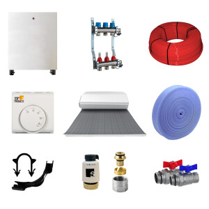40m2 Fußbodenheizung Set mit Tackerplatten