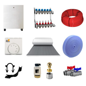 70m2 Fußbodenheizung Set mit Tackerplatten
