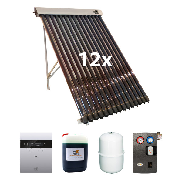 Röhrenkollektor VRK 15 Premium + Solarpaket 12, 12 Kollektoren Gesamtfläche: 31,56 m²