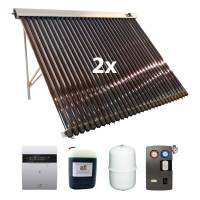 Röhrenkollektor VRK 30 Premium + Solarpaket 4, 2 Kollektoren Gesamtfläche: 10,10 m²